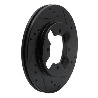 R1 Concepts R1 84-86 Nissan 300ZX Front Right Drilled & Slotted Black Brake Rotor