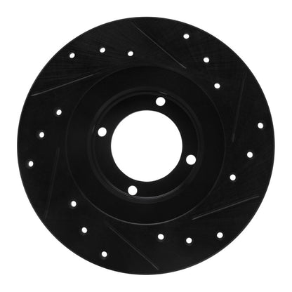 R1 Concepts R1 81-84 Toyota STARLET Front Left Drilled & Slotted Black Brake Rotor