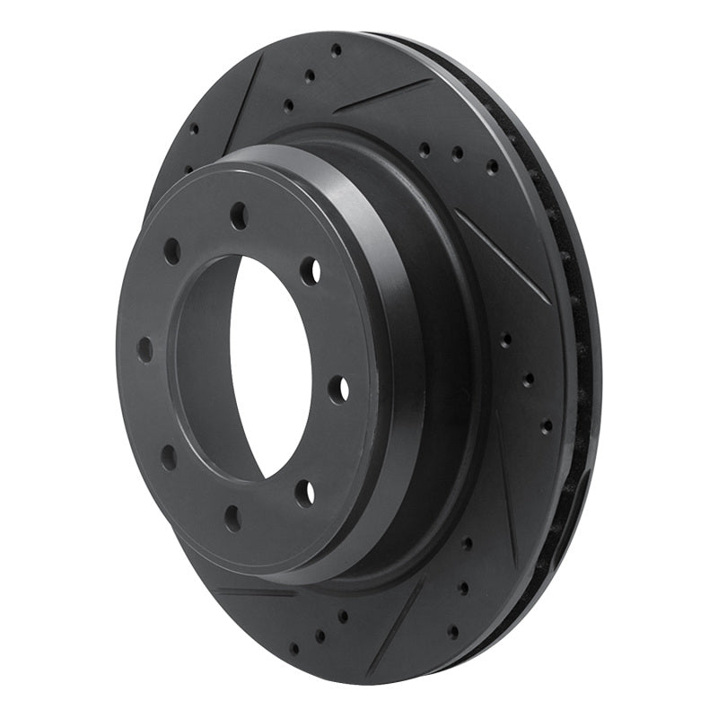 R1 Concepts R1 12-21 Nissan NV1500 Rear Left Drilled & Slotted Black Brake Rotor