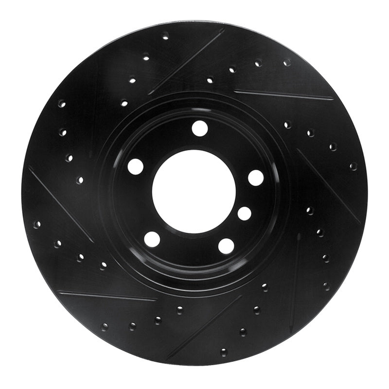R1 Concepts R1 96-03 BMW 525I (USA/Canada) Front Right Drilled & Slotted Black Brake Rotor