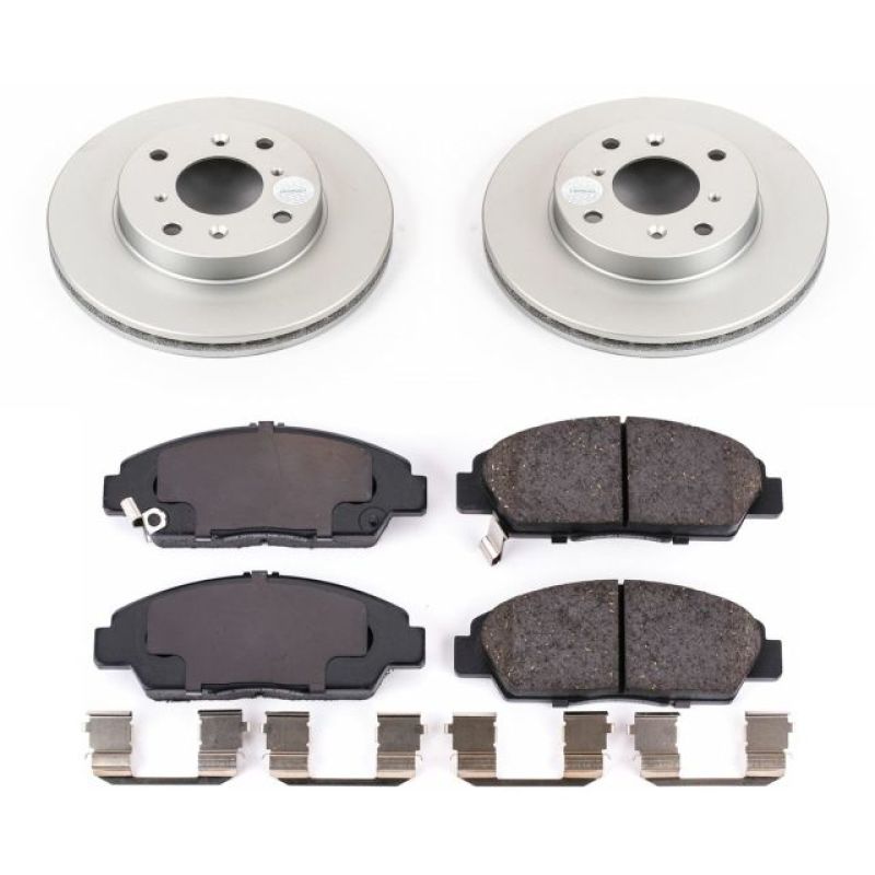 PowerStop Power Stop 92-96 Honda Prelude Front Z17 Evolution Geomet Coated Brake Kit