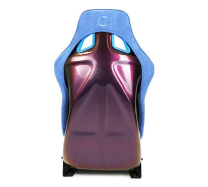 NRG FRP Bucket Seat (Medium) Prisma-Chromatic Royal Blue Vegan Suede w/ Chameleon Back