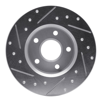 R1 Concepts R1 1984-1987 Pontiac Fiero Rear Right Drilled & Slotted Silver Brake Rotor