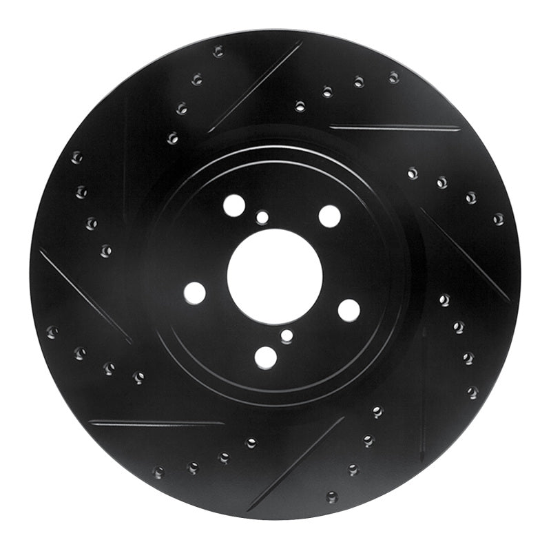 R1 Concepts R1 05-18 Subaru Outback Front Left Drilled & Slotted Black Brake Rotor