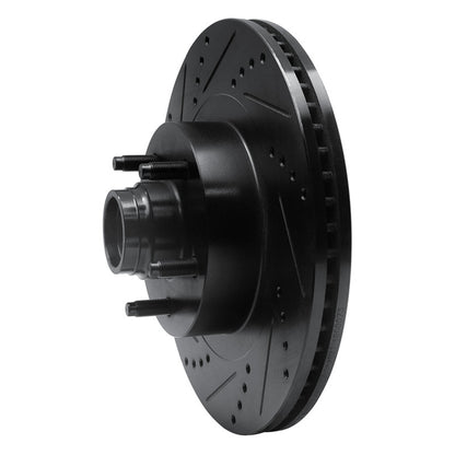 R1 Concepts R1 01-05 Ford Explorer Sport Front Left Drilled & Slotted Black Brake Rotor