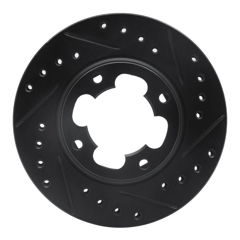 R1 Concepts R1 87-94 Subaru Justy Front Right Drilled & Slotted Black Brake Rotor