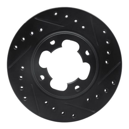 R1 Concepts R1 87-94 Subaru Justy Front Right Drilled & Slotted Black Brake Rotor