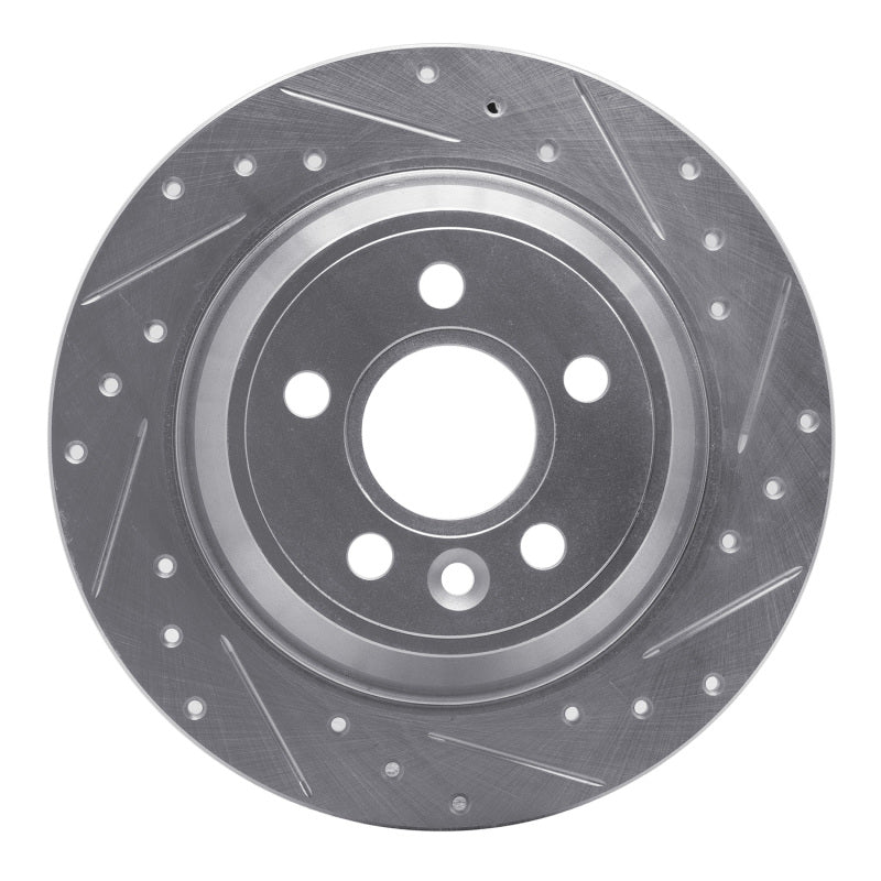 R1 Concepts R1 07-10 Volvo S80 Rear Right Drilled & Slotted Silver Brake Rotor