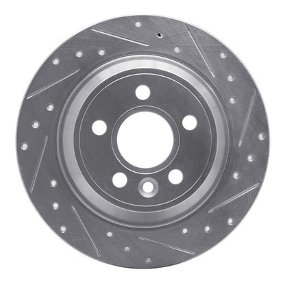 R1 Concepts R1 07-10 Volvo S80 Rear Right Drilled & Slotted Silver Brake Rotor