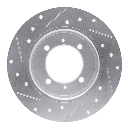 R1 Concepts R1 88-93 Dodge COLT Rear Right Drilled & Slotted Silver Brake Rotor