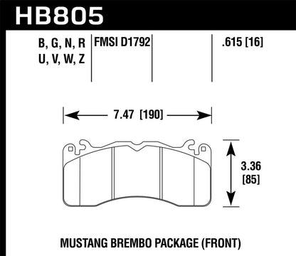 Hawk Performance Hawk 15-17 Ford Mustang Brembo Package HPS 5.0 Front Brake Pads