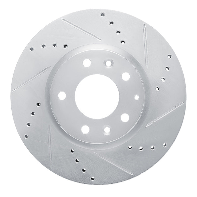 R1 Concepts R1 07-12 Mazda CX-7 Front Right Drilled & Slotted Silver Brake Rotor