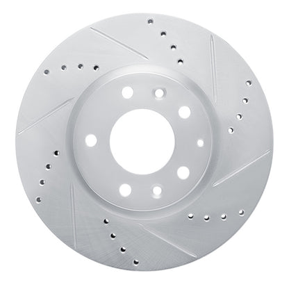 R1 Concepts R1 07-12 Mazda CX-7 Front Right Drilled & Slotted Silver Brake Rotor