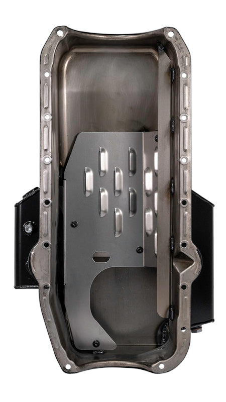 Moroso 80-85 Chevy SBC/Dart (w/2 Pc Seal/Low Clearance) Wet Sump 7qt 7in Steel Oil Pan - Black