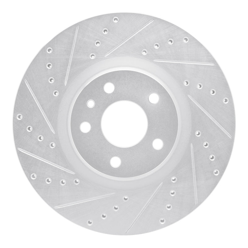 R1 Concepts R1 13-20 Ford Fusion Front Left Drilled & Slotted Silver Brake Rotor