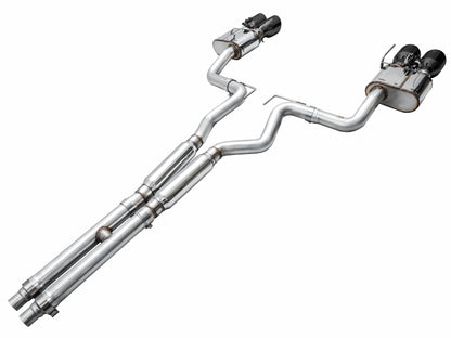 AWE Tuning AWE 2024 Ford Mustang Dark Horse S650 RWD SwitchPath Cat-Back Exhaust w/ Quad Diamond Black Tips