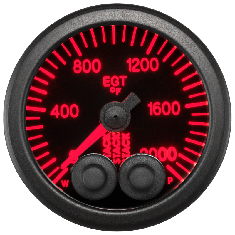 Autometer Stack 52mm 0-2000 Deg F Pro-Control Exhaust Gas Temp Gauge - Black