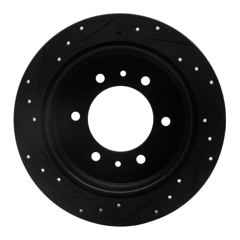 R1 Concepts R1 06-10 Hummer H3 Rear Right Drilled & Slotted Black Brake Rotor