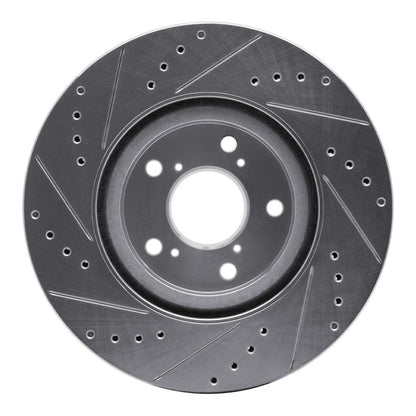 R1 Concepts R1 09-14 Acura TL Front Right Drilled & Slotted Silver Brake Rotor