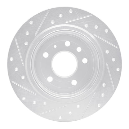 R1 Concepts R1 99-10 Saab 9-5 Rear Right Drilled & Slotted Silver Brake Rotor