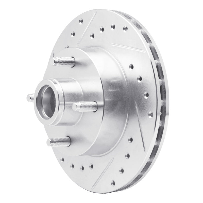 R1 Concepts R1 78-93 Ford Thunderbird Front Left Drilled & Slotted Silver Brake Rotor