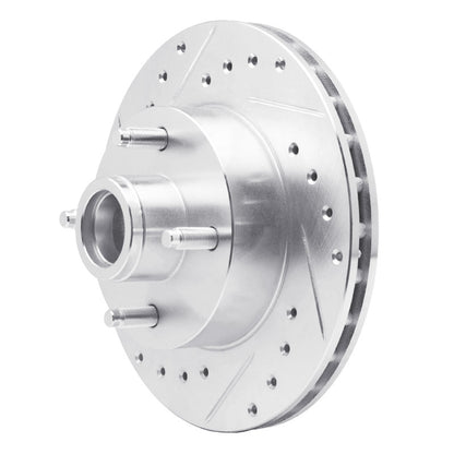 R1 Concepts R1 78-93 Ford Thunderbird Front Left Drilled & Slotted Silver Brake Rotor