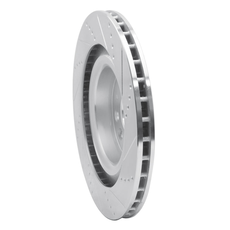 R1 Concepts R1 12-21 Tesla Model S Rear Left Drilled & Slotted Silver Brake Rotor