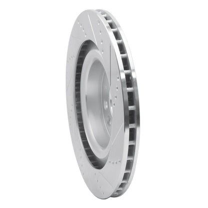 R1 Concepts R1 12-21 Tesla Model S Rear Left Drilled & Slotted Silver Brake Rotor