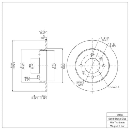 DFC 04-09 Kia Spectra5 Rear Brake Rotor
