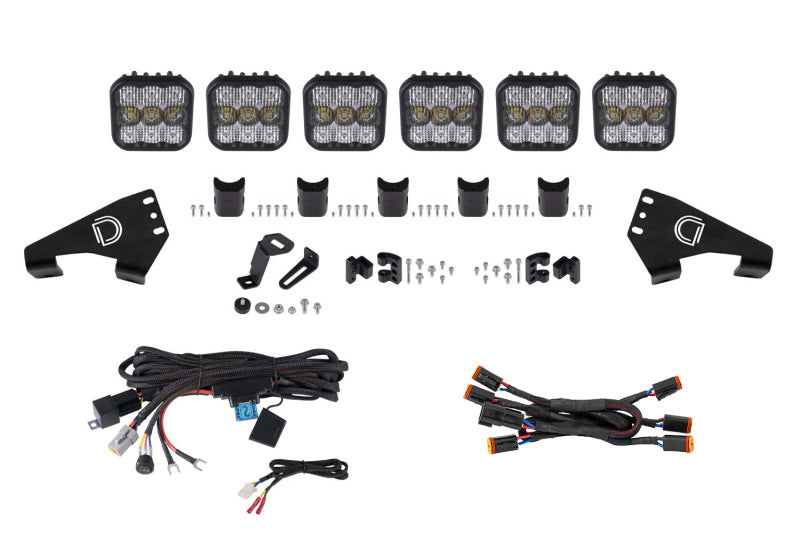 Diode Dynamics 20-Present Polaris RZR SS5 Pro CrossLink Roof - White Combo Lightbar Kit