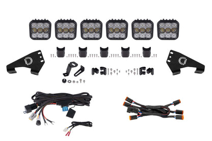 Diode Dynamics 20-Present Polaris RZR SS5 Pro CrossLink Roof - White Combo Lightbar Kit