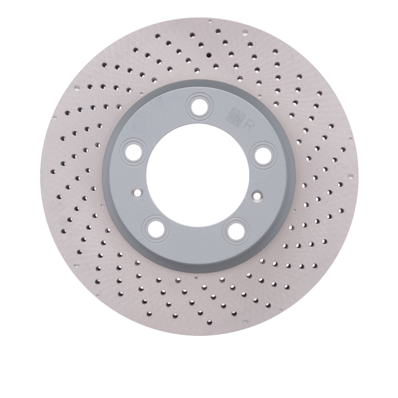 DFC 13-16 Porsche Cayman Right Front Drilled Hi-Carbon Alloy Geomet Coated Rotor