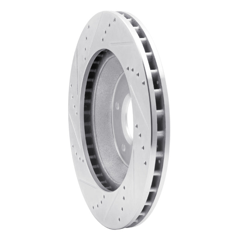 R1 Concepts R1 88-96 Chevrolet Corvette Left Front Drilled & Slotted Silver Brake Rotor