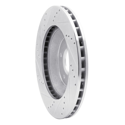 R1 Concepts R1 88-96 Chevrolet Corvette Left Front Drilled & Slotted Silver Brake Rotor