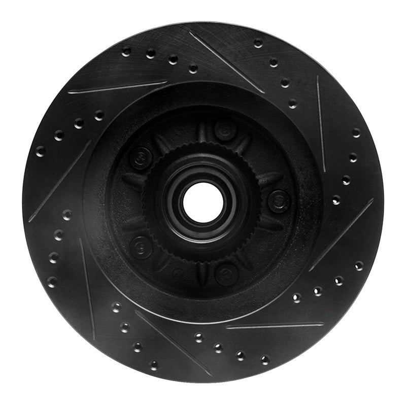 R1 Concepts R1 00-04 Ford F-150 RWD Front Left Drilled & Slotted Black Brake Rotor