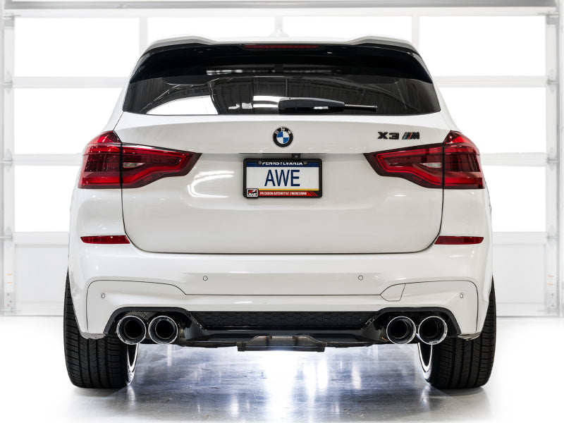 AWE Tuning 20-25 BMW X3 M/M Comp (F97) AWD SwitchPath Axle-Back Exhaust - Chrome Silver Tips