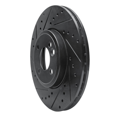 R1 Concepts R1 02-06 Mini Cooper (Excl Clubman) Front Left Drilled & Slotted Black Brake Rotor