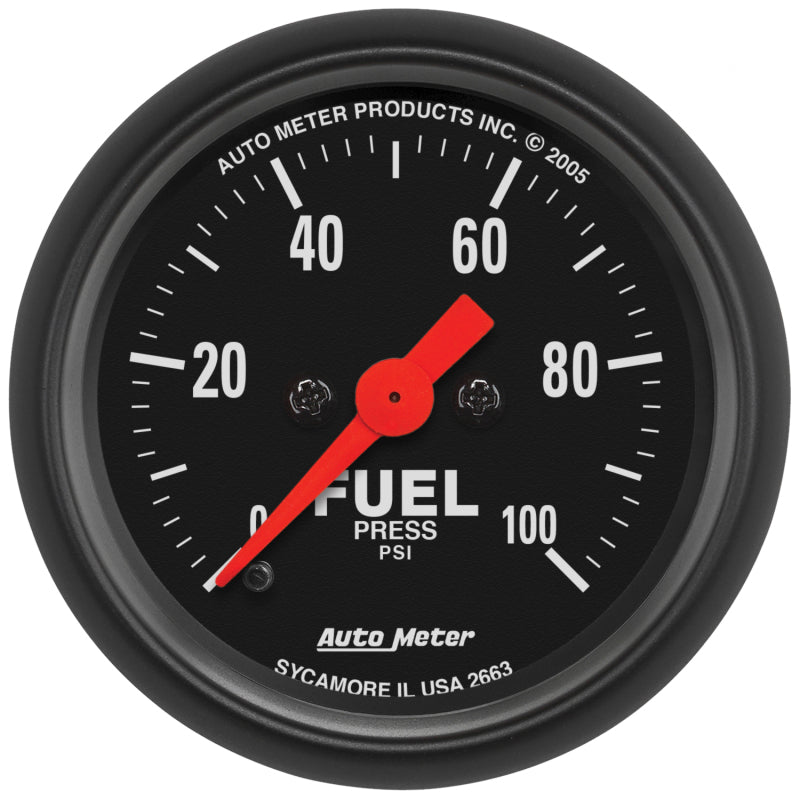 Autometer FSE 52.4mm 0-100 PSI w/o Peak & Valley Fuel Press Gauge