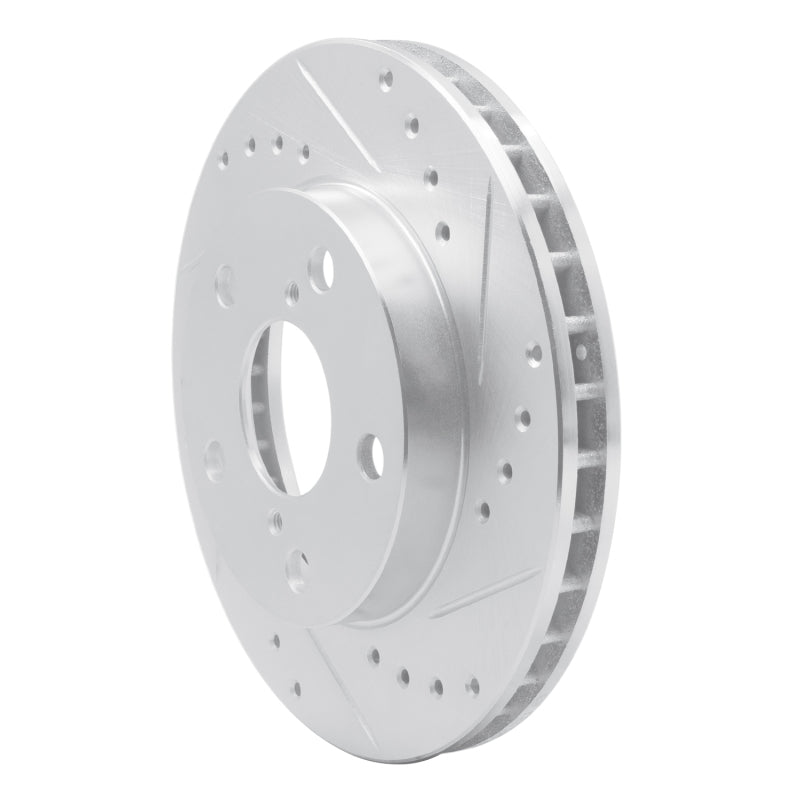 R1 Concepts R1 91-95 Toyota MR2 Front Right Drilled & Slotted Silver Brake Rotor
