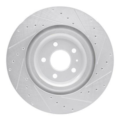 R1 Concepts R1 17-25 Audi e-Tron S Rear Left Drilled & Slotted Silver Brake Rotor