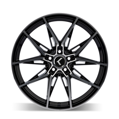 Kraze Wheels Kraze KR196 Evolve 19x8.5 / 5x120 BP / 30mm Offset / 72.56mm Hub Gloss Black Machined Wheel