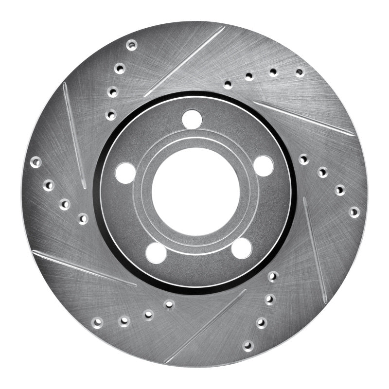 R1 Concepts R1 85-91 Audi 5000S Quattro Front Left Drilled & Slotted Silver Brake Rotor