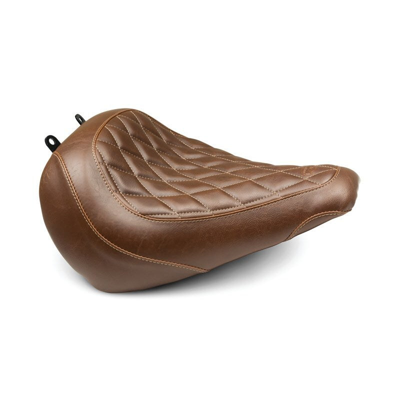 Mustang Motorcycle Mustang 18-21 Harley Fat Boy Wide Tripper Solo Seat Diamond Stitch - Brown