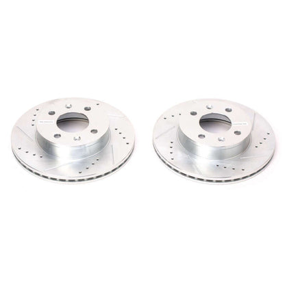 PowerStop Power Stop 03-05 Hyundai Accent Front Evolution Drilled & Slotted Rotors - Pair