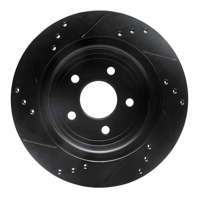 R1 Concepts R1 08-10 Chevrolet Cobalt Rear Right Drilled & Slotted Black Brake Rotor