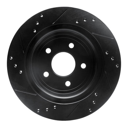 R1 Concepts R1 08-10 Chevrolet Cobalt Rear Right Drilled & Slotted Black Brake Rotor