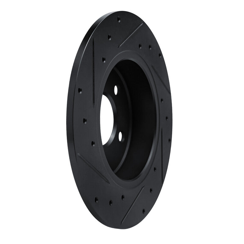 R1 Concepts R1 19-25 Nissan Kicks Rear Right Drilled & Slotted Black Brake Rotor