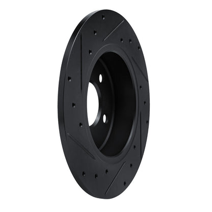 R1 Concepts R1 19-25 Nissan Kicks Rear Right Drilled & Slotted Black Brake Rotor