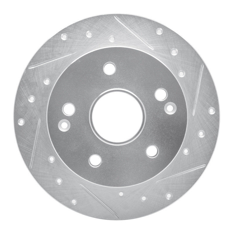 R1 Concepts R1 96-98 Acura TL Rear Right Drilled & Slotted Silver Brake Rotor