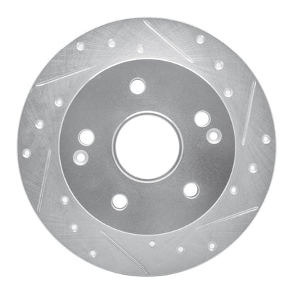 R1 Concepts R1 96-98 Acura TL Rear Right Drilled & Slotted Silver Brake Rotor